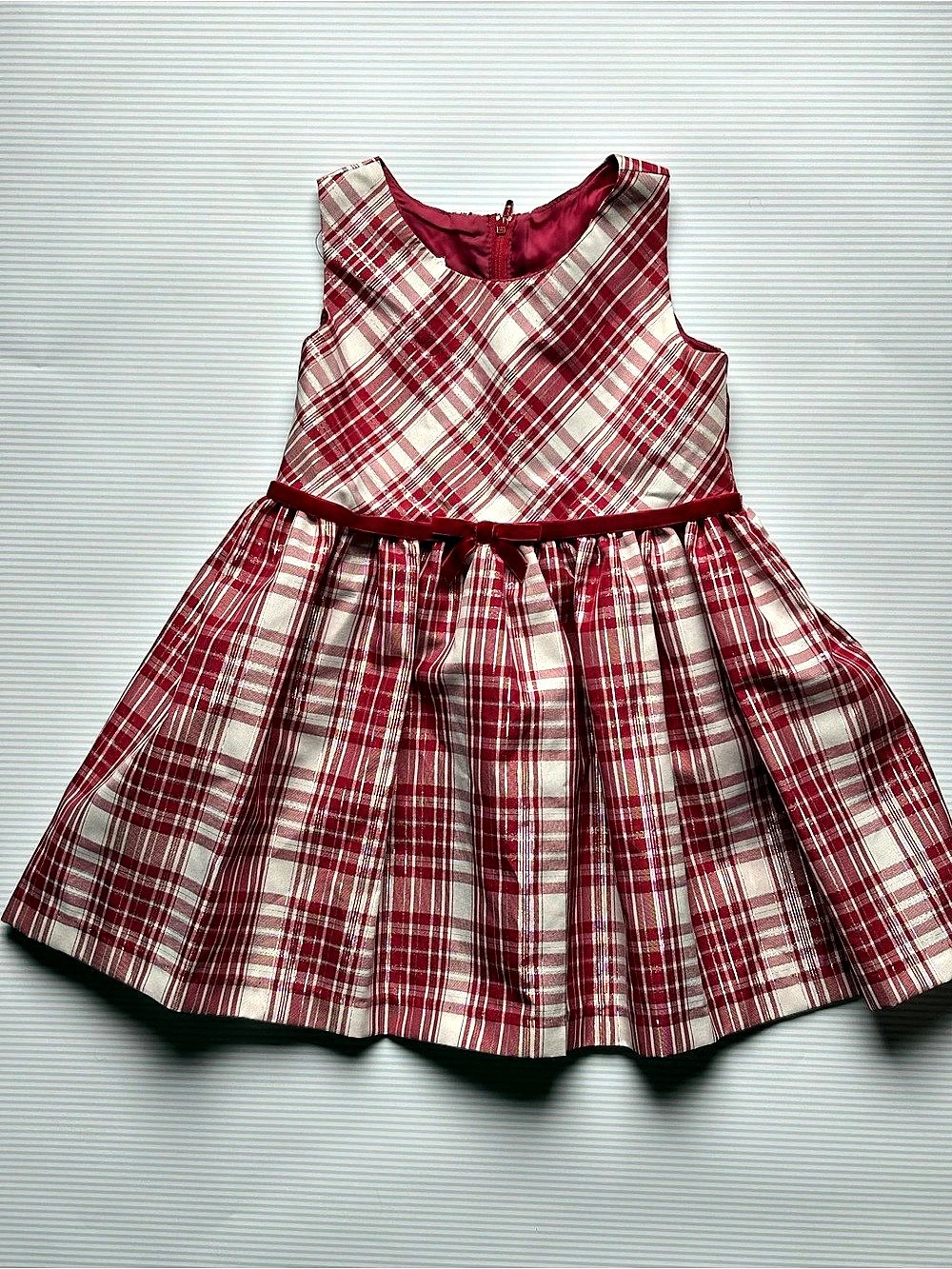 Bonnie Jean Girls Plaid Dress in Red & White Size 2T